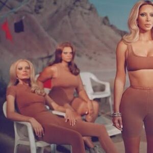 SKIMS Camel Outdoor Tshirt and Leggings Set